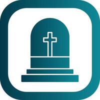 Grave Glyph Gradient Round Corner Icon vector