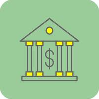 Bank Filled Yellow Icon vector