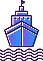 Ship Gradient Filled Icon vector