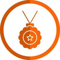 Medallion Glyph Orange Circle Icon vector