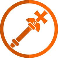 Scepter Glyph Orange Circle Icon vector