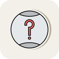 Question Line Filled White Shadow Icon vector