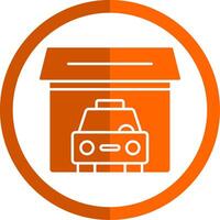 Garage Glyph Orange Circle Icon vector