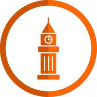 Tower Glyph Orange Circle Icon vector