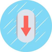 Scroll Down Flat Blue Circle Icon vector