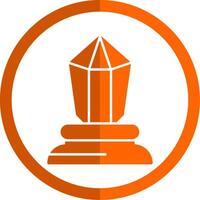 Crystal Glyph Orange Circle Icon vector