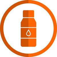 botella glifo naranja circulo icono vector