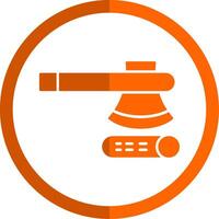 Axe Glyph Orange Circle Icon vector