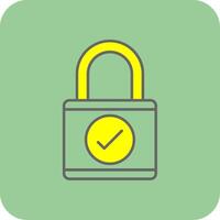 Lock Filled Yellow Icon vector