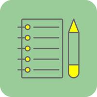 Note Filled Yellow Icon vector