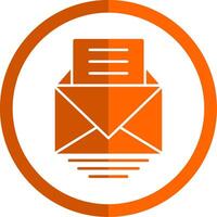 Letter Glyph Orange Circle Icon vector