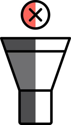 Mute Filled Half Cut Icon