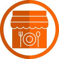 Restaurant Glyph Orange Circle Icon vector