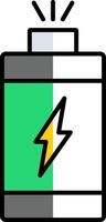 Power Filled Half Cut Icon vector