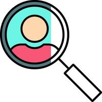 Search User Filled Half Cut Icon vector