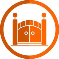 Gate Glyph Orange Circle Icon vector