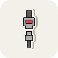 Seat Belt Line Filled White Shadow Icon vector