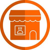 Grocery Store Glyph Orange Circle Icon vector