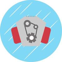 Engine Flat Blue Circle Icon vector