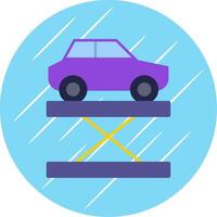 Car Lift Flat Blue Circle Icon vector