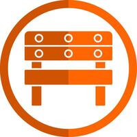 Bench Glyph Orange Circle Icon vector