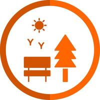 Park Glyph Orange Circle Icon vector