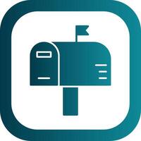 Mailbox Glyph Gradient Round Corner Icon vector