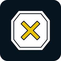 Cross Glyph Two Color Icon vector