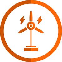 Eolic Turbine Glyph Orange Circle Icon vector