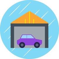 Garage Flat Blue Circle Icon vector