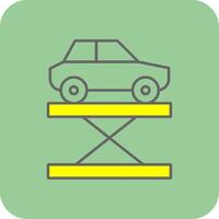 Car Lift Filled Yellow Icon vector