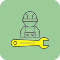 Mechanic Filled Yellow Icon vector