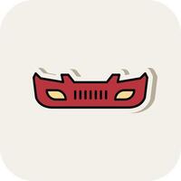 Bumper Line Filled White Shadow Icon vector