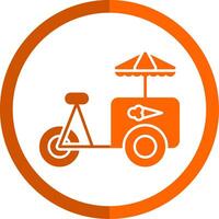 Ice Cream Cart Glyph Orange Circle Icon vector