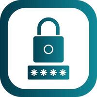 Security Pin Glyph Gradient Round Corner Icon vector