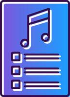 PlayList Gradient Filled Icon vector