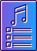 PlayList Gradient Filled Icon vector