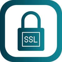 SSL Glyph Gradient Round Corner Icon vector