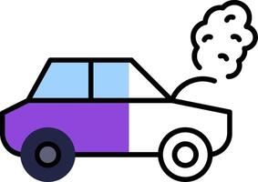 Broken Car Filled Half Cut Icon vector