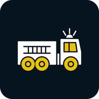 Fire Truck Glyph Two Color Icon vector