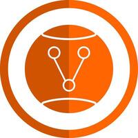 Share Option Glyph Orange Circle Icon vector