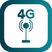 4g glifo degradado redondo esquina icono vector