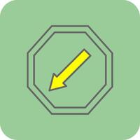 Keep Left Filled Yellow Icon vector