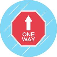 One Way Flat Blue Circle Icon vector