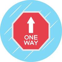 One Way Flat Blue Circle Icon vector