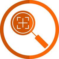 Search Glyph Orange Circle Icon vector