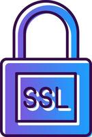 ssl degradado lleno icono vector