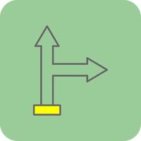 Go Right Filled Yellow Icon vector