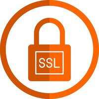 SSL Glyph Orange Circle Icon vector