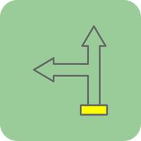 Go Left Filled Yellow Icon vector